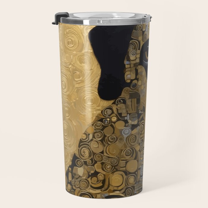 Black and Gold Klimt Dog Travel Mug Gallery Image 3