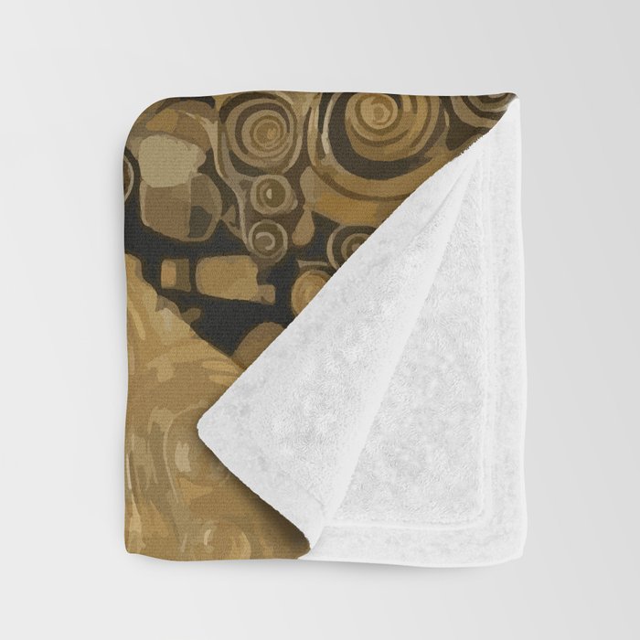 Black and Gold Klimt Dog Throw Blanket Gallery Image 3