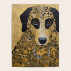 Black and Gold Klimt Dog Poster Gallery Image 4
