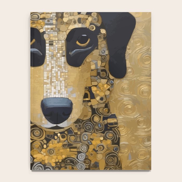 Black and Gold Klimt Dog Notebook Gallery Image 4