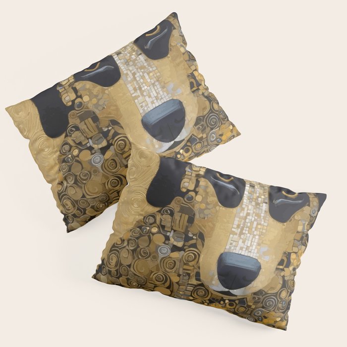 Black and Gold Klimt Dog Pillow Sham Gallery Image 3