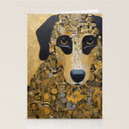 Black and Gold Klimt Dog Stationery Card Gallery Image 2