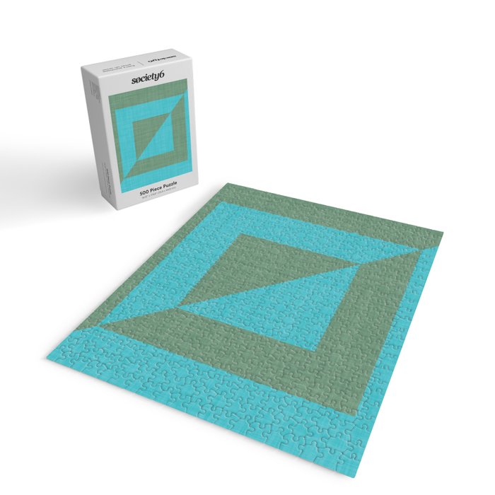 bold minimal greek geometry Green Blue Jigsaw Puzzle Gallery Image 2