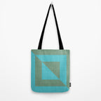 bold minimal greek geometry Green Blue Tote Bag Gallery Image 2