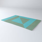 bold minimal greek geometry Green Blue Rug Gallery Image 3