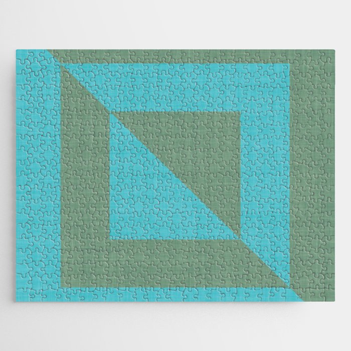 bold minimal greek geometry Green Blue Jigsaw Puzzle Gallery Image 1