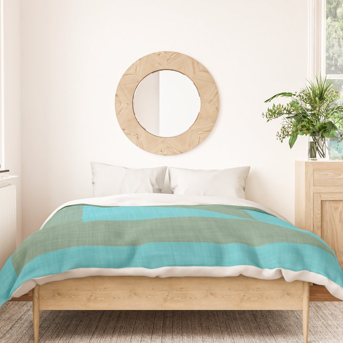 bold minimal greek geometry Green Blue Duvet Cover Gallery Image 3