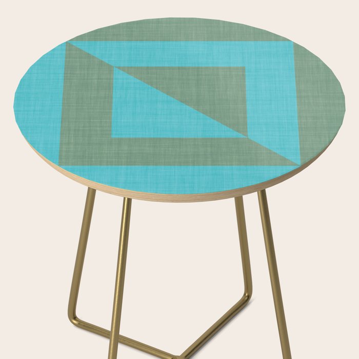 bold minimal greek geometry Green Blue Side Table Gallery Image 2