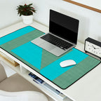bold minimal greek geometry Green Blue Desk Mat Gallery Image 2