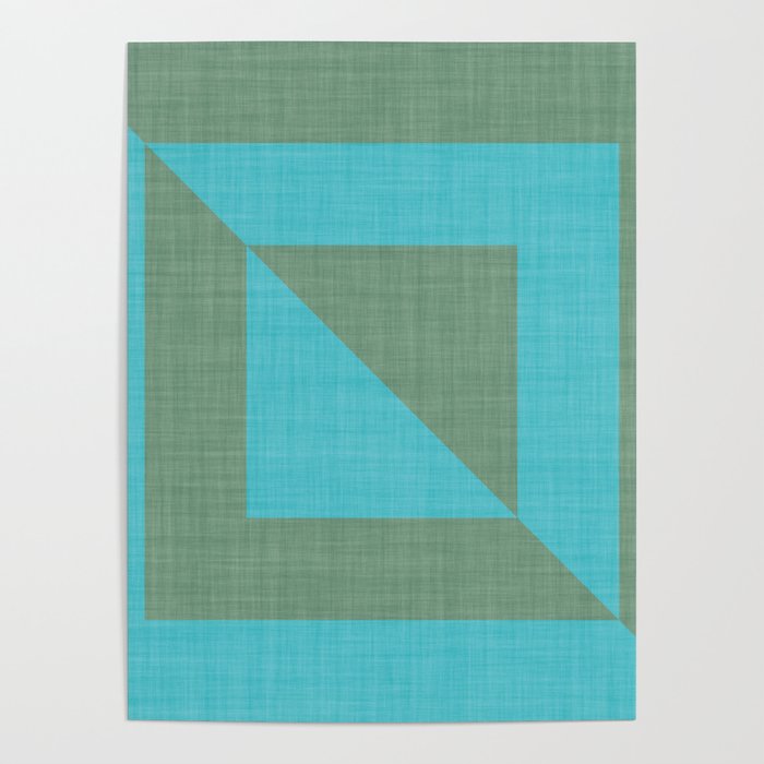 bold minimal greek geometry Green Blue Poster Gallery Image 4