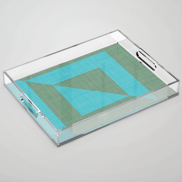 bold minimal greek geometry Green Blue Acrylic Tray Gallery Image 1