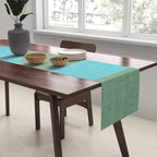 bold minimal greek geometry Green Blue Table Runner Gallery Image 2