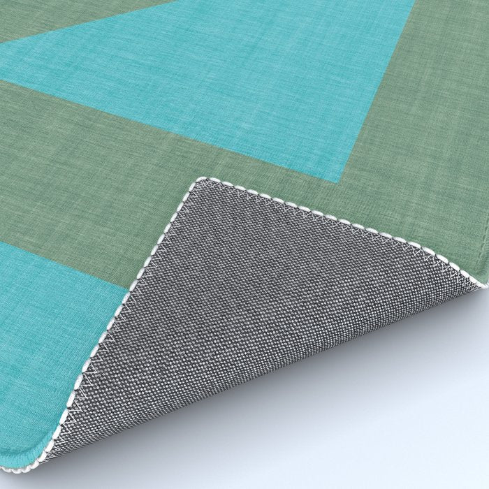 bold minimal greek geometry Green Blue Rug Gallery Image 4