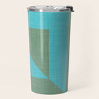 bold minimal greek geometry Green Blue Travel Mug Gallery Image 2