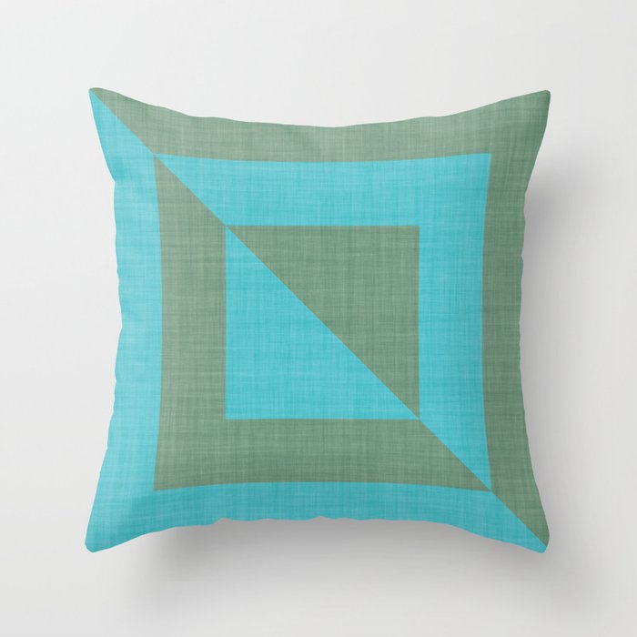 bold minimal greek geometry Green Blue Throw Pillow Gallery Image 6