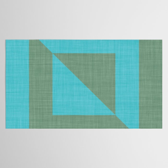 bold minimal greek geometry Green Blue Tablecloth Gallery Image 2