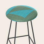 bold minimal greek geometry Green Blue Stool Gallery Image 2