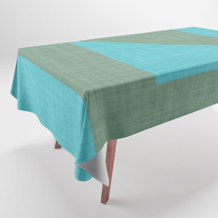 bold minimal greek geometry Green Blue Tablecloth Gallery Image 1
