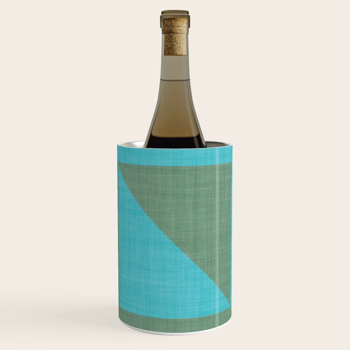 bold minimal greek geometry Green Blue Wine Chiller Gallery Image 1