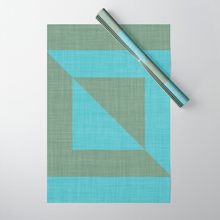bold minimal greek geometry Green Blue Wrapping Paper Gallery Image 1