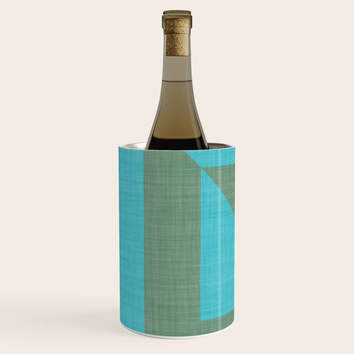 bold minimal greek geometry Green Blue Wine Chiller Gallery Image 2