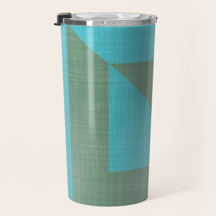bold minimal greek geometry Green Blue Travel Mug Gallery Image 3