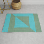 bold minimal greek geometry Green Blue Rug Gallery Image 1