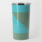 bold minimal greek geometry Green Blue Travel Mug Gallery Image 1