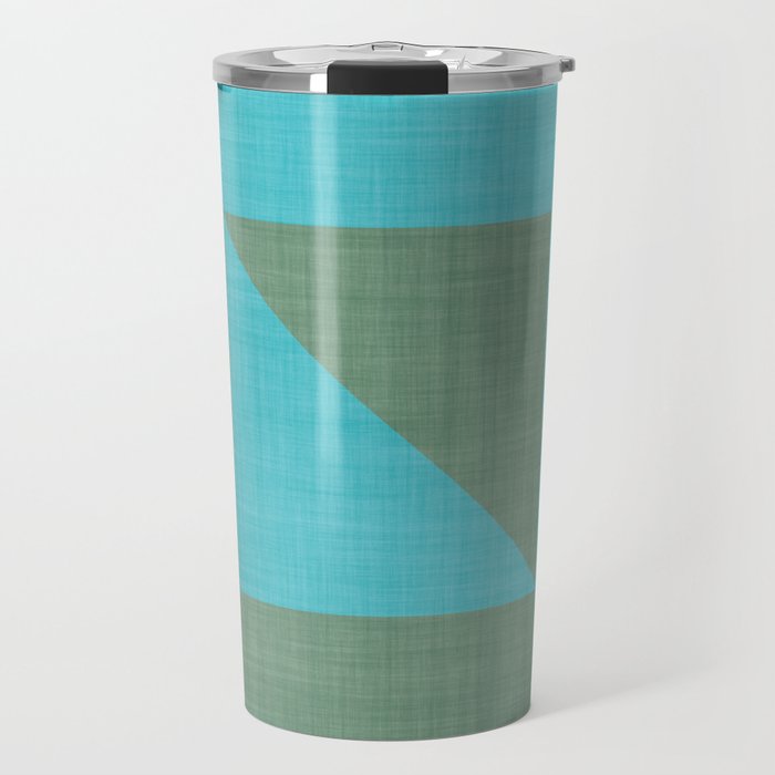 bold minimal greek geometry Green Blue Travel Mug Gallery Image 1