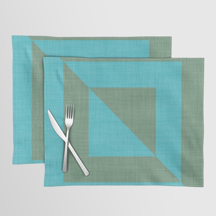 bold minimal greek geometry Green Blue Placemat Gallery Image 1