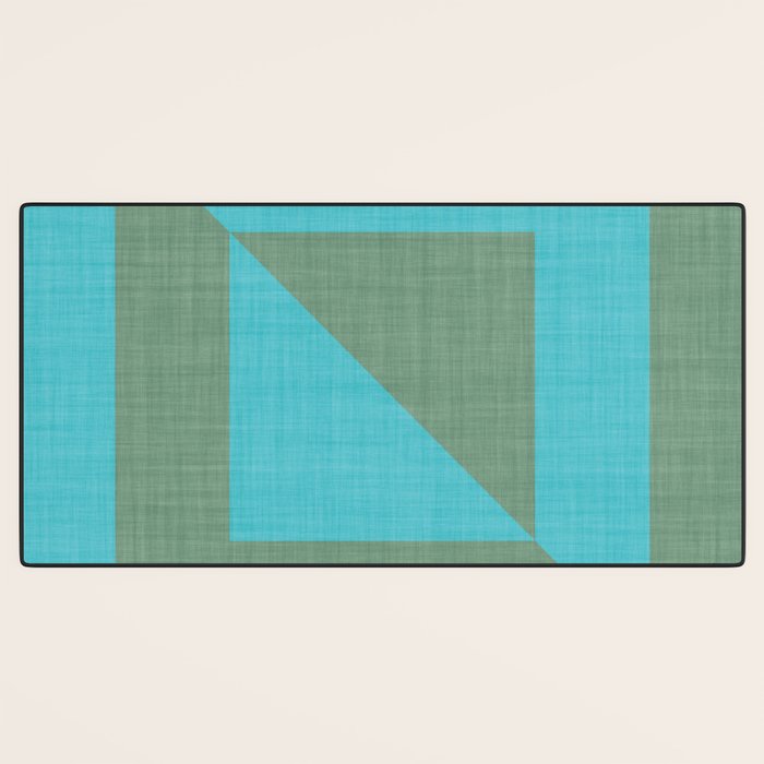 bold minimal greek geometry Green Blue Desk Mat Gallery Image 3