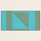 bold minimal greek geometry Green Blue Desk Mat Gallery Image 3