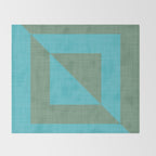 bold minimal greek geometry Green Blue Throw Blanket Gallery Image 2
