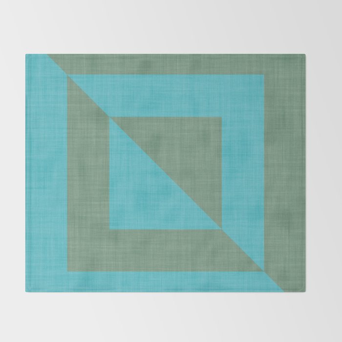 bold minimal greek geometry Green Blue Throw Blanket Gallery Image 2