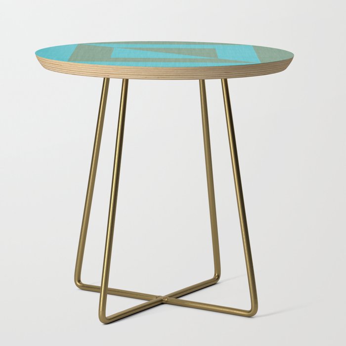 bold minimal greek geometry Green Blue Side Table Gallery Image 1