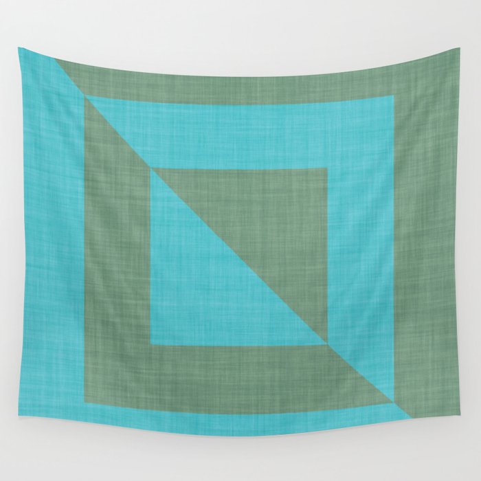 bold minimal greek geometry Green Blue Wall Tapestry Gallery Image 4