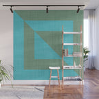 bold minimal greek geometry Green Blue Wall Mural Gallery Image 1