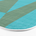 bold minimal greek geometry Green Blue Bath Mat Gallery Image 3