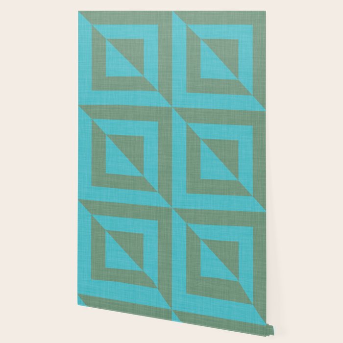 bold minimal greek geometry Green Blue Wallpaper Gallery Image 2