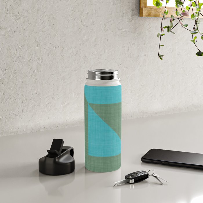 bold minimal greek geometry Green Blue Water Bottle Gallery Image 4
