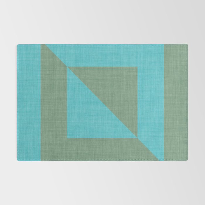 bold minimal greek geometry Green Blue Rug Gallery Image 2