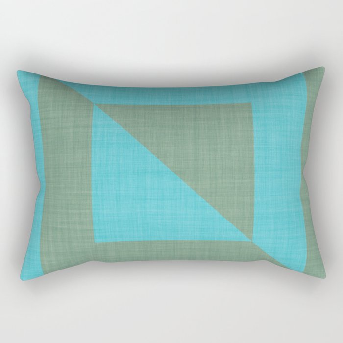 bold minimal greek geometry Green Blue Rectangular Pillow Gallery Image 2