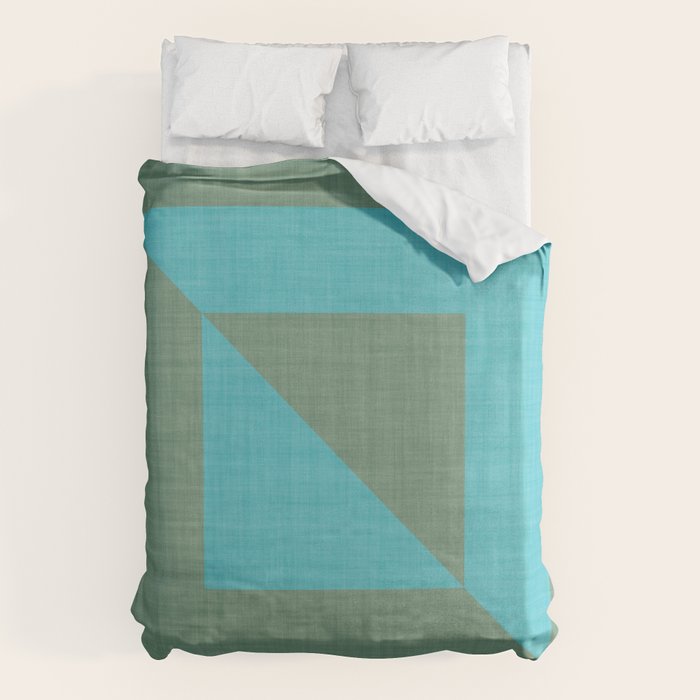 bold minimal greek geometry Green Blue Duvet Cover Gallery Image 1
