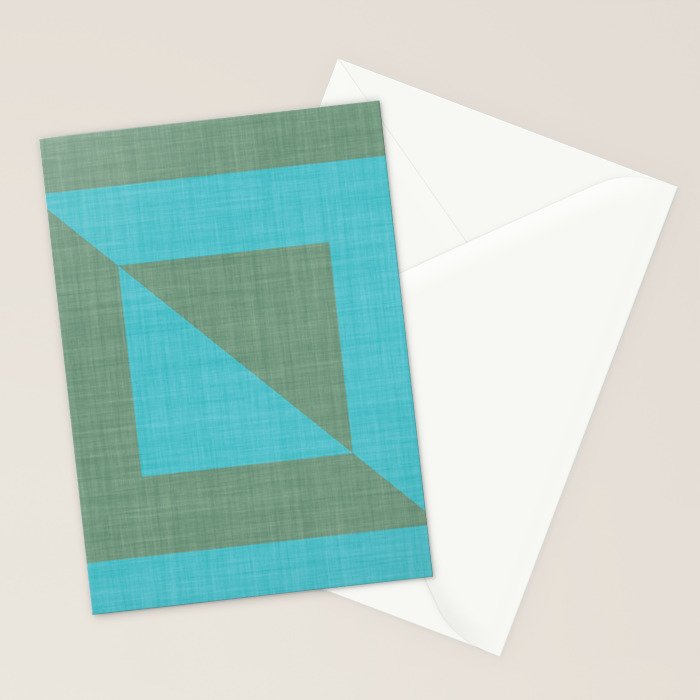 bold minimal greek geometry Green Blue Stationery Card Gallery Image 2