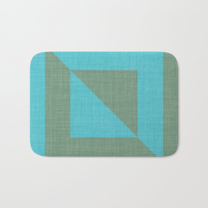 bold minimal greek geometry Green Blue Bath Mat Gallery Image 1