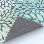 Christmas, Floral Prints, Teal, Blue and Green, Colour Prints Rug Gallery Image 4