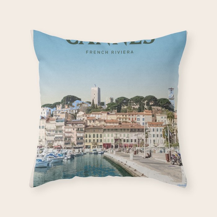 Visit Cannes Throw Pillow Gallery Image 6