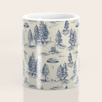 Alien Abduction Toile De Jouy Pattern in Blue Coffee Mug Gallery Image 4