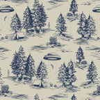 Alien Abduction Toile De Jouy Pattern in Blue Coffee Mug Gallery Image 2