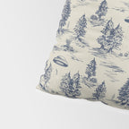 Alien Abduction Toile De Jouy Pattern in Blue Pillow Sham Gallery Image 4